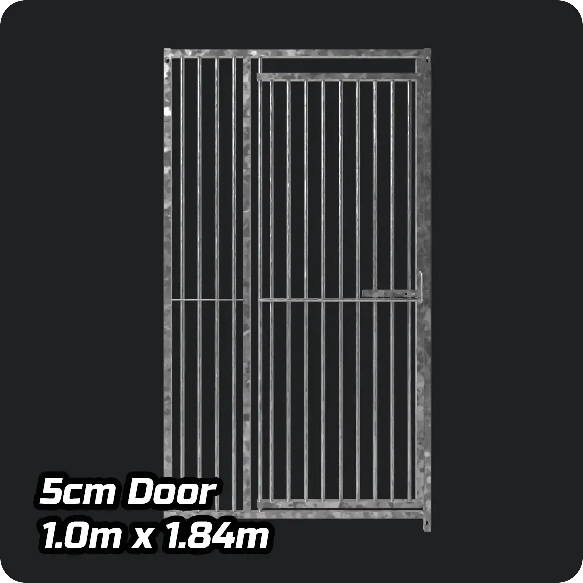 1.0 x 1.84m DOOR - Heavy-duty Galvanized Dog Run Panel - 5cm Gap