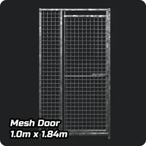 1.0 x 1.84m RIGHT DOOR - Heavy-duty Galvanized Dog Run Panel - Mesh