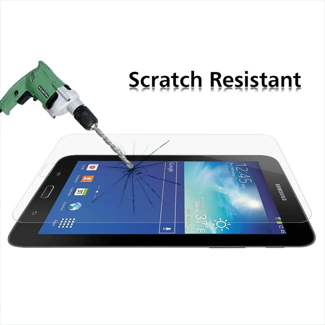 100-pack Tempered Glass Film for Samsung Galaxy Tab 3 Lite T110 / T111 / T113 - 0.4mm 9h  Hardness 2.5d Explosion-proof
