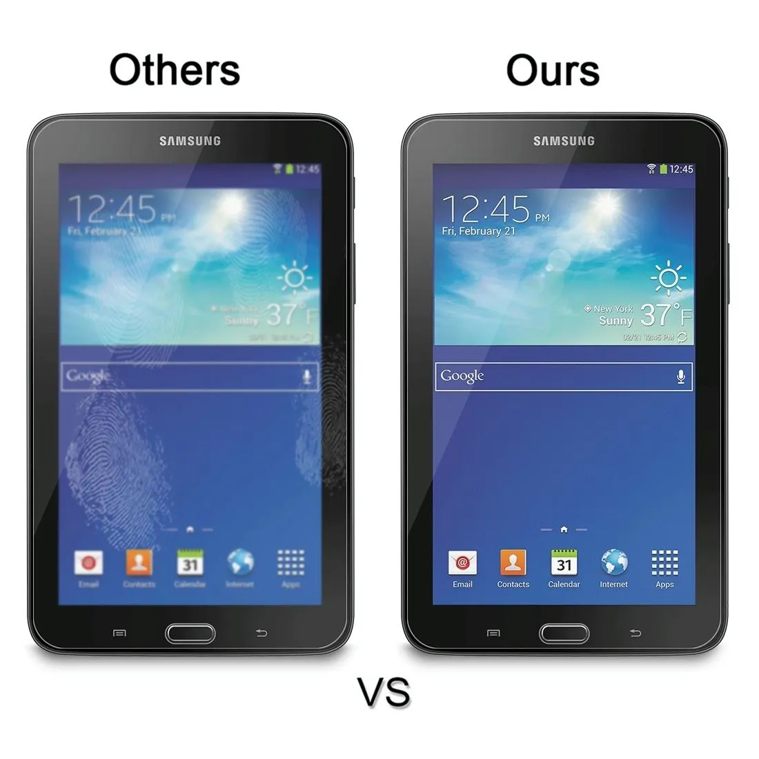 100-pack Tempered Glass Film for Samsung Galaxy Tab 3 Lite T110 / T111 / T113 - 0.4mm 9h  Hardness 2.5d Explosion-proof