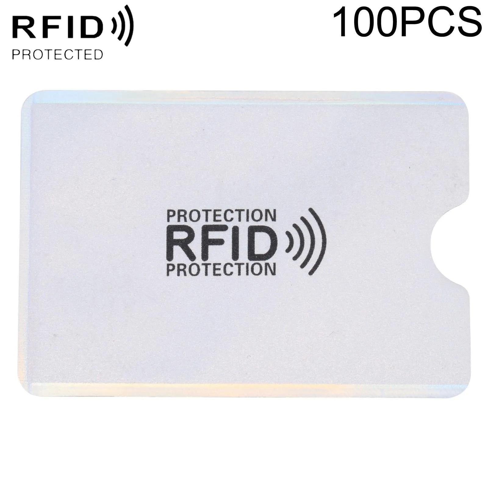 100 Rfid Blocking Aluminum Foil Card Sleeves - Pack