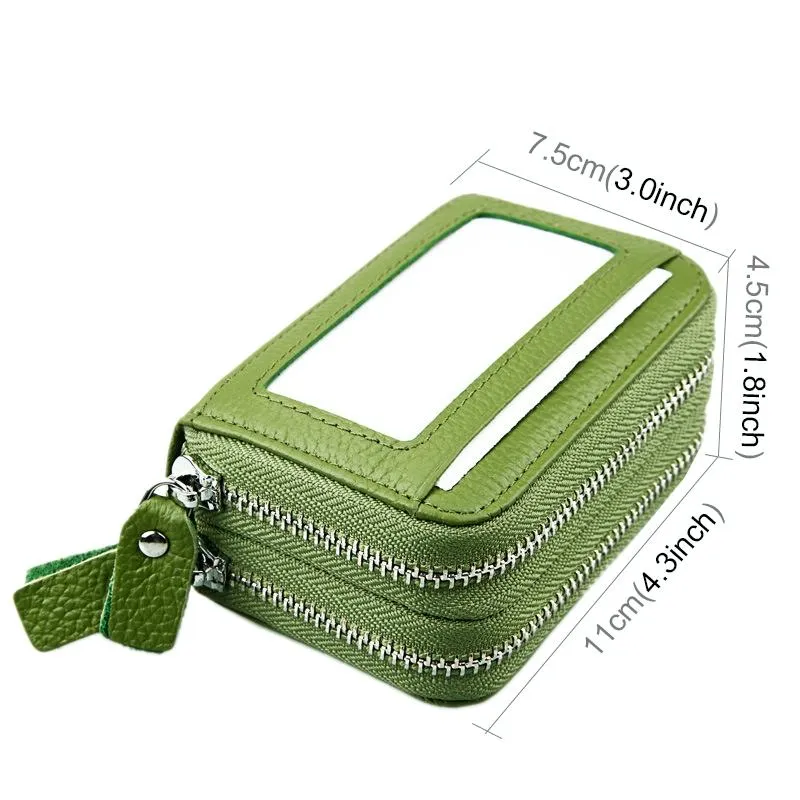 11-slot Rfid Blocking Leather Card Holder Wallet with Coin Pocket