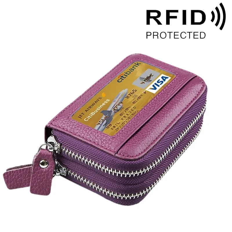 11-slot Rfid Blocking Leather Card Holder Wallet with Coin Pocket