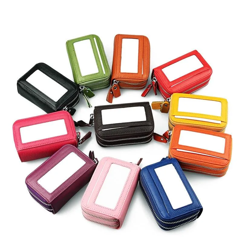 11-slot Rfid Blocking Leather Card Holder Wallet with Coin Pocket