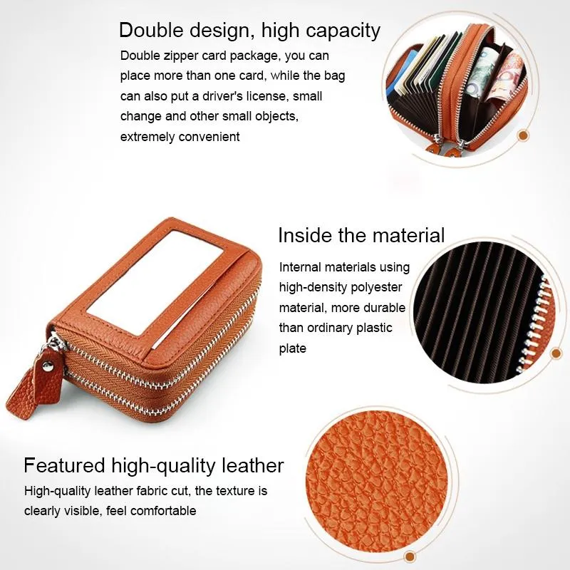 11-slot Rfid Blocking Leather Card Holder Wallet with Coin Pocket