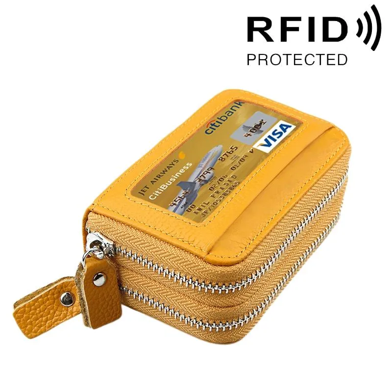 11-slot Rfid Blocking Leather Card Holder Wallet with Coin Pocket