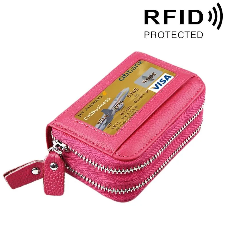 11-slot Rfid Blocking Leather Card Holder Wallet with Coin Pocket