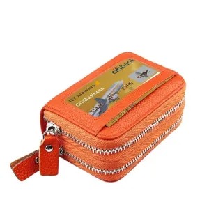 11-slot Rfid Blocking Leather Card Holder Wallet with Coin Pocket