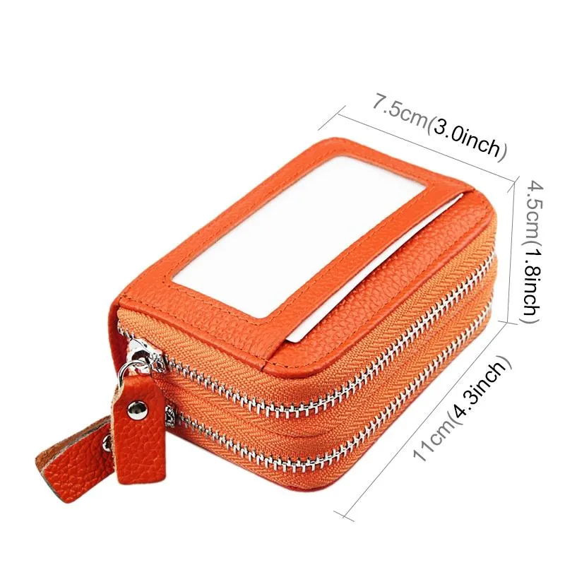 11-slot Rfid Blocking Leather Card Holder Wallet with Coin Pocket