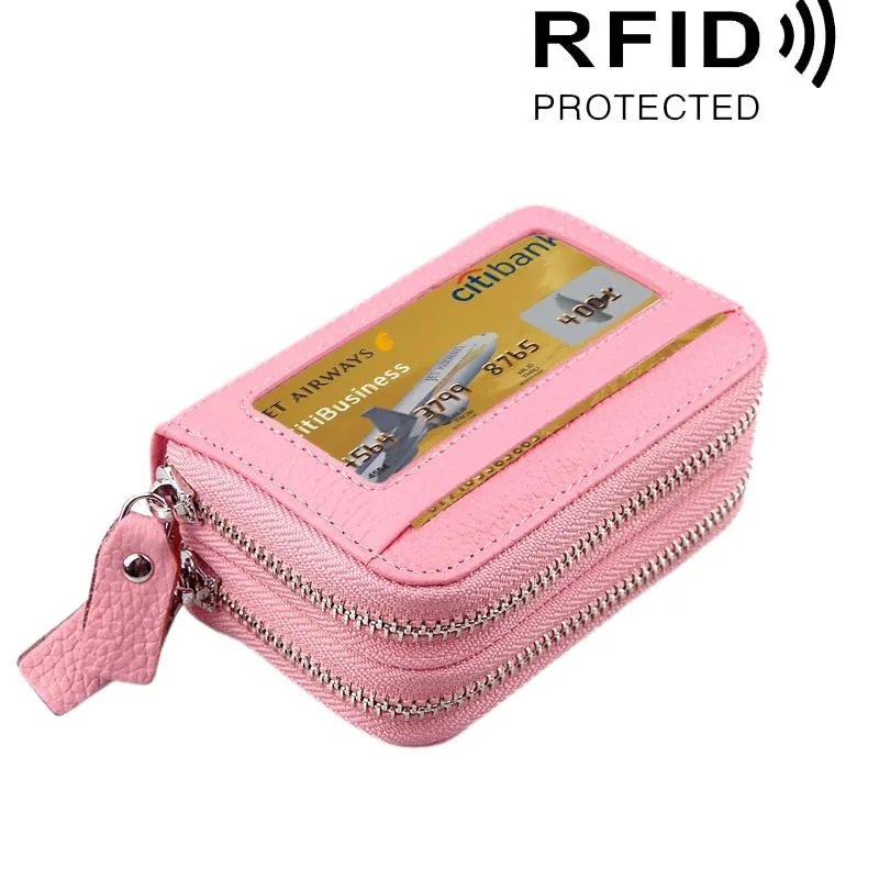 11-slot Rfid Blocking Leather Card Holder Wallet with Coin Pocket