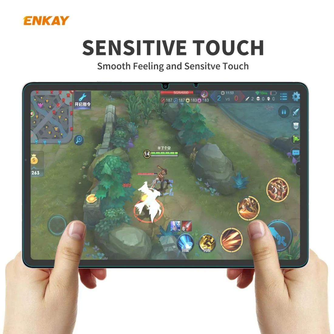 2-pack Hat-prince Tempered Glass Protector for Samsung Galaxy Tab S8 / S7 - 0.33mm 9h Hardness 2.5d Explosion-proof