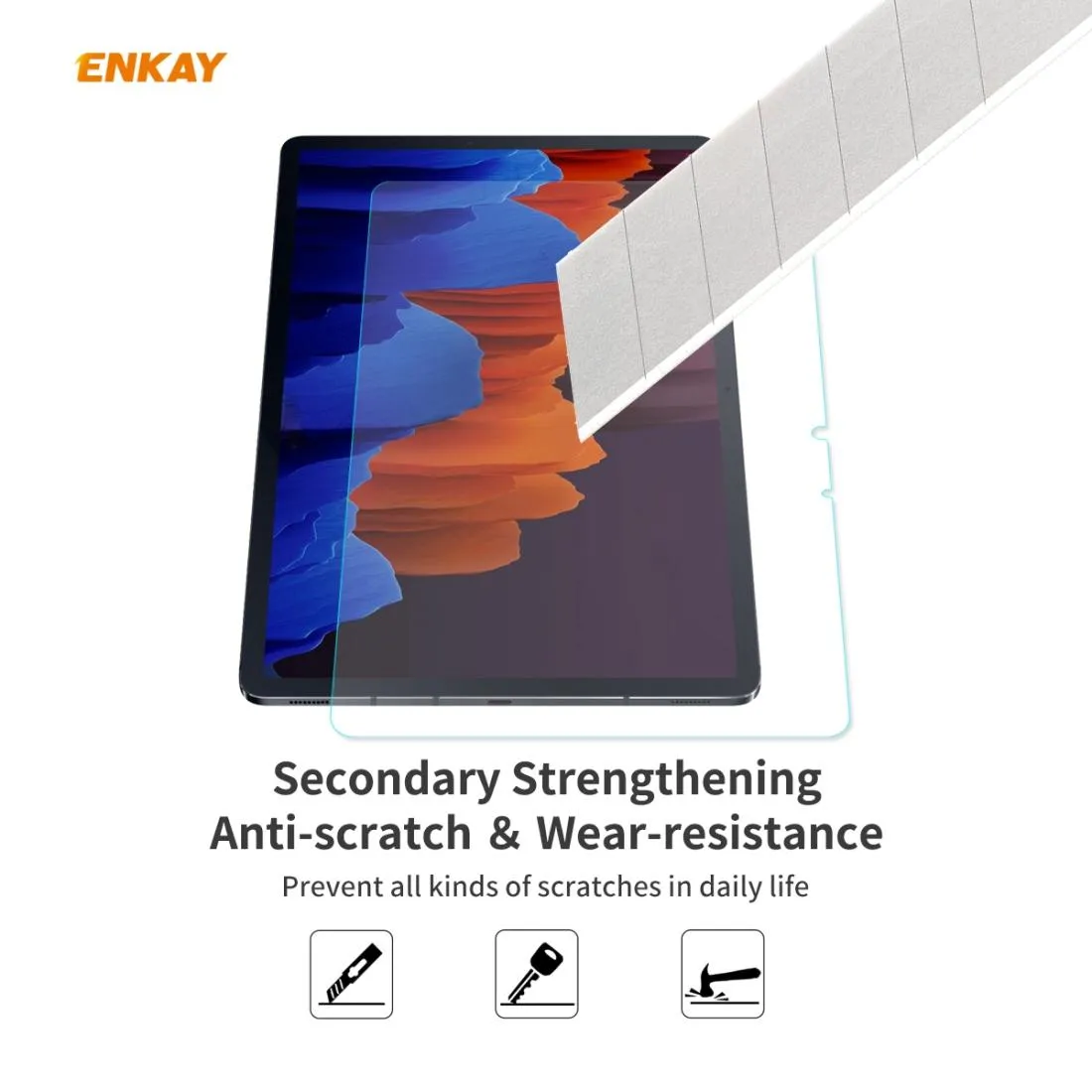 2-pack Hat-prince Tempered Glass Protector for Samsung Galaxy Tab S8 / S7 - 0.33mm 9h Hardness 2.5d Explosion-proof