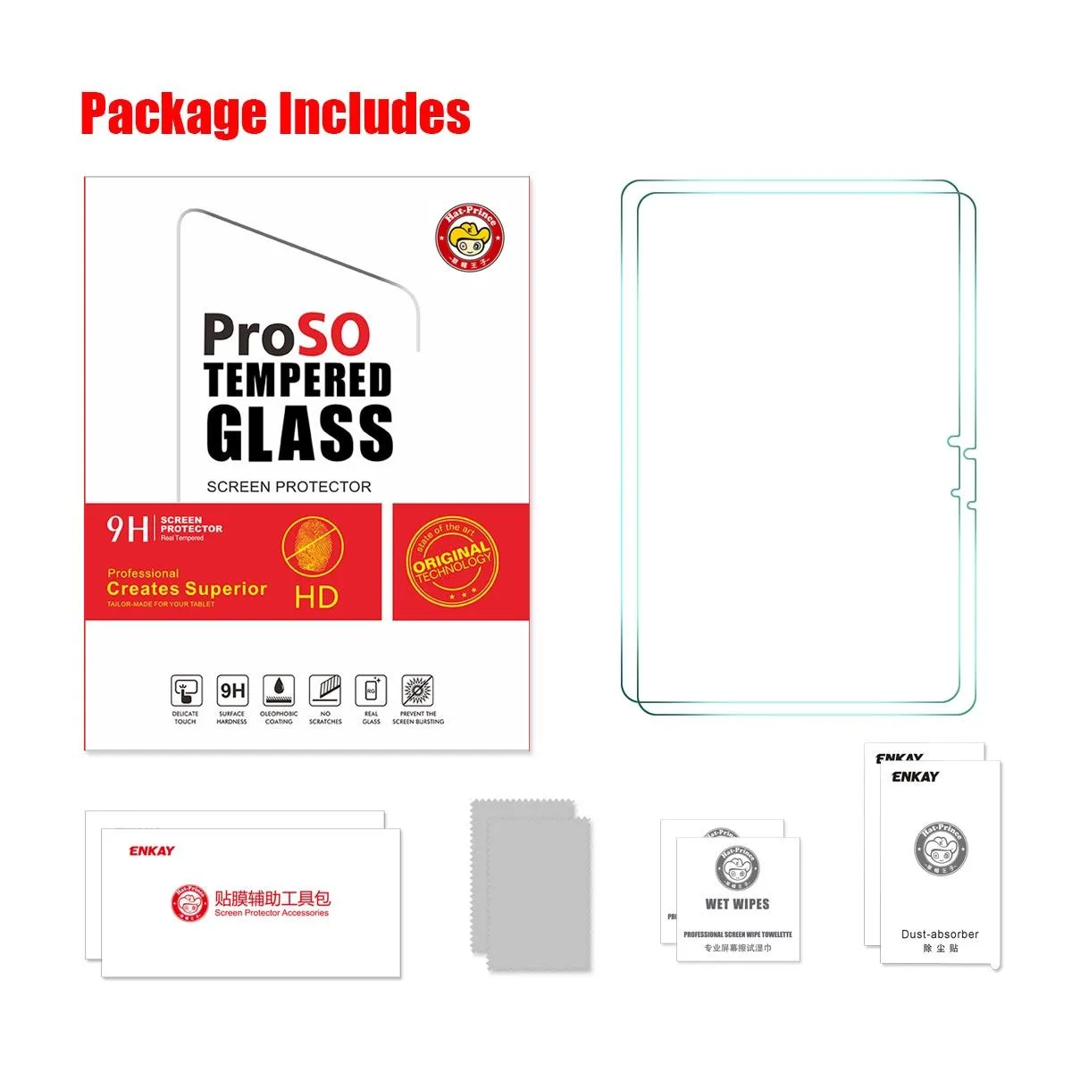 2-pack Tempered Glass Film for Samsung Galaxy Tab S8 11.0 - 0.33mm Explosion-proof