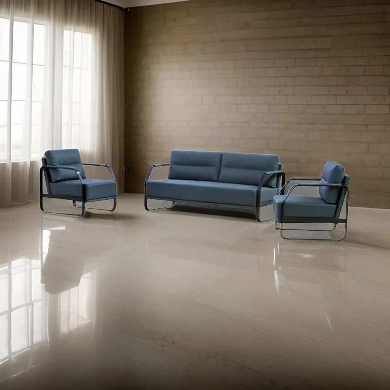 2-Seater And 2 1-Seater Modern Office Reception Leather Couch Tx319