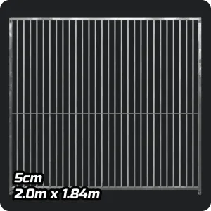 2.0 x 1.84m - Heavy-duty Galvanized Dog Run Panel - 5cm Gap