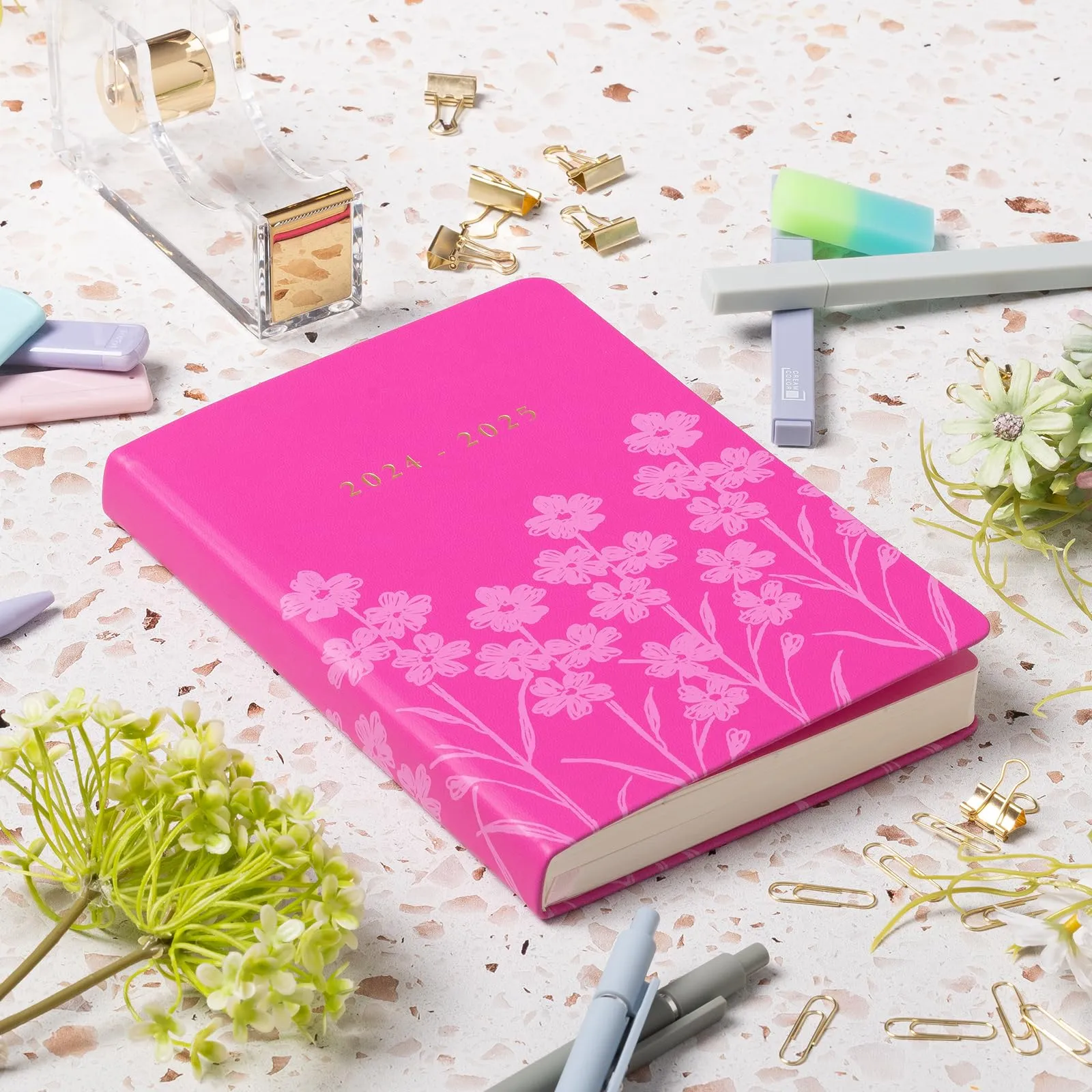 2024-2025 Medium Bound Academic Planner 6x8" (July 2024-June-2025) - Pink Floral