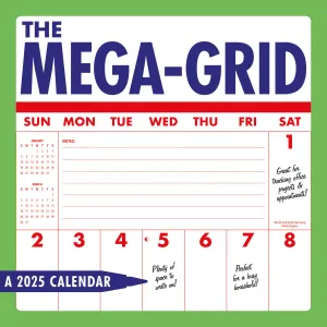 2025 Mega Grid Wall Calendar