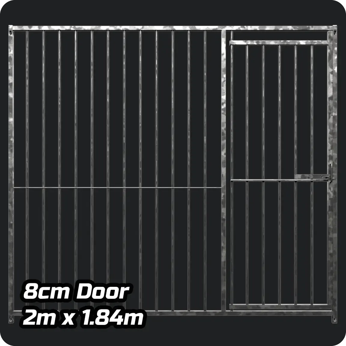 2.0m x 1.84m DOOR - Heavy-duty Galvanized Dog Run Panel - 8cm Gap