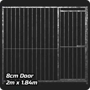 2.0m x 1.84m DOOR - Heavy-duty Galvanized Dog Run Panel - 8cm Gap