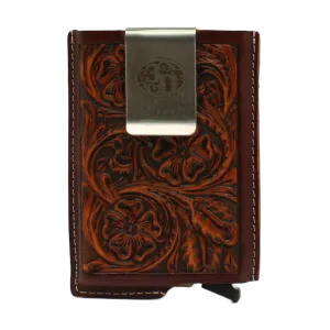 3D Belt® Men's Leather Logo Tooled Brown Smart Wallet D250002602