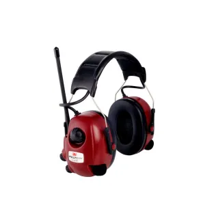 3M Peltor WorkTunes Alert M2RX7A2-01 FM Headset with Active Mic SNR 30, Black/Red, 1 Each