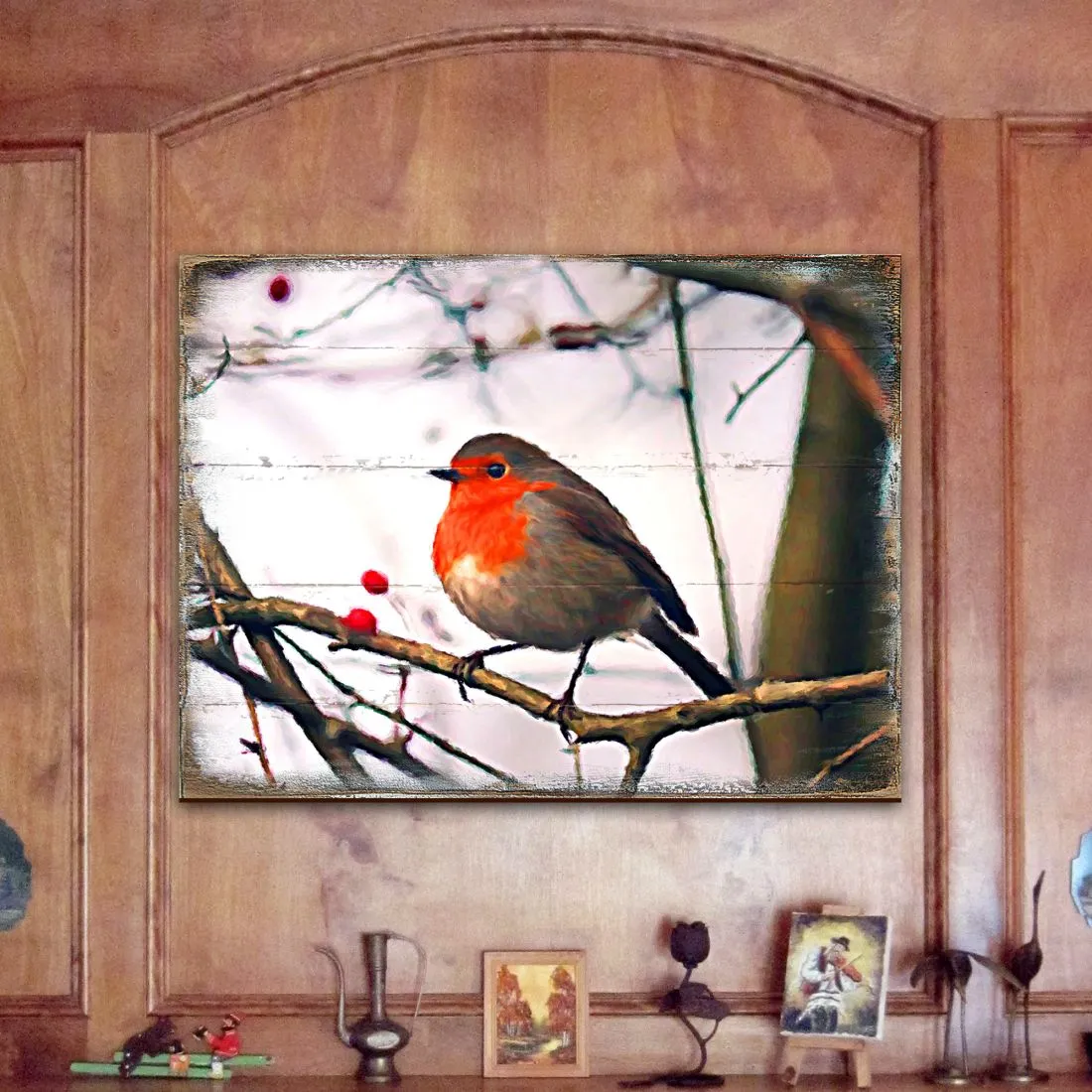 Amena Bird Wooden Coastal Wall Art by Nature Wonders - Coastal Sea-Life Décor - 95286B