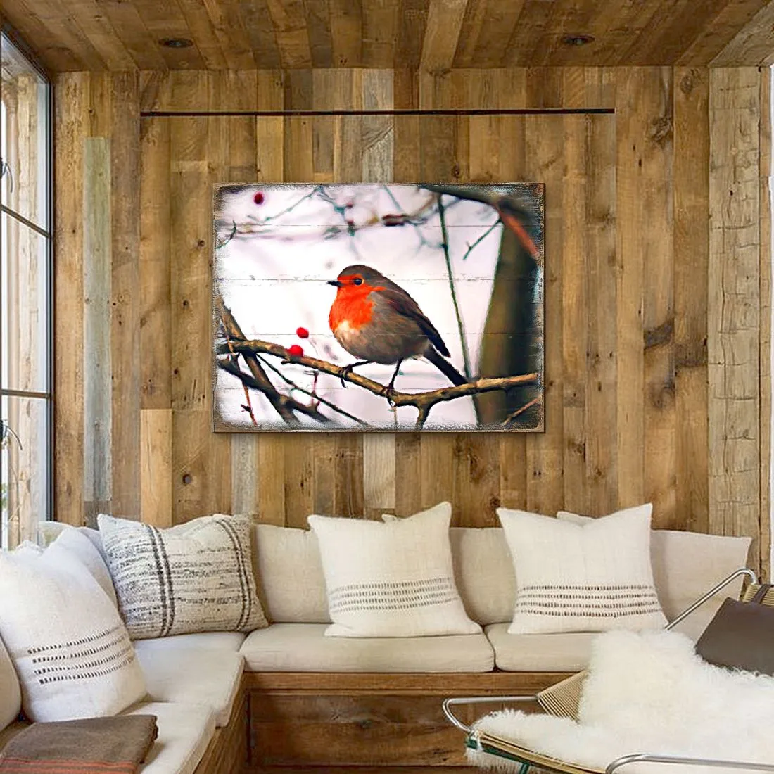 Amena Bird Wooden Coastal Wall Art by Nature Wonders - Coastal Sea-Life Décor - 95286B