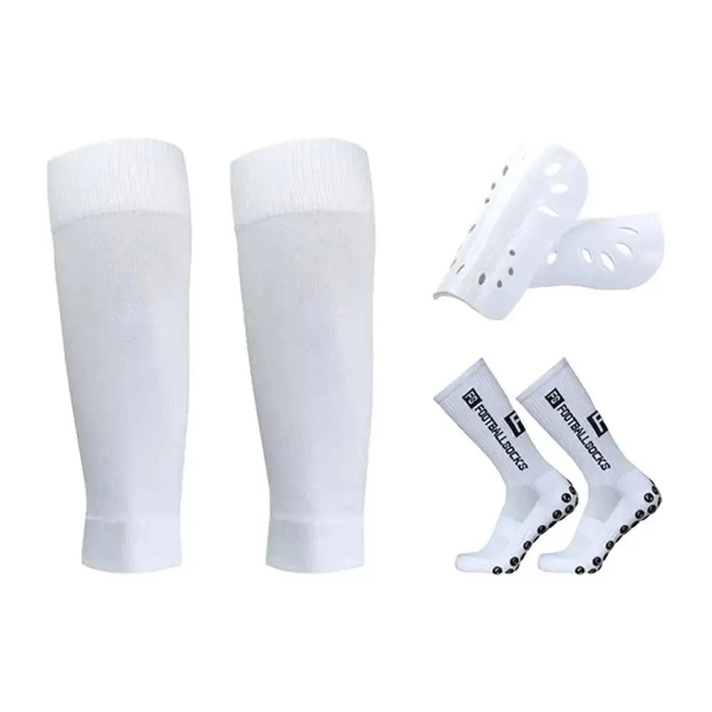 Anti Slip Soccer Socks Calf Sleeves and Leg Pads Set Outdoor Sport Running Stretch Socks Athletic Football Socks with Gripper