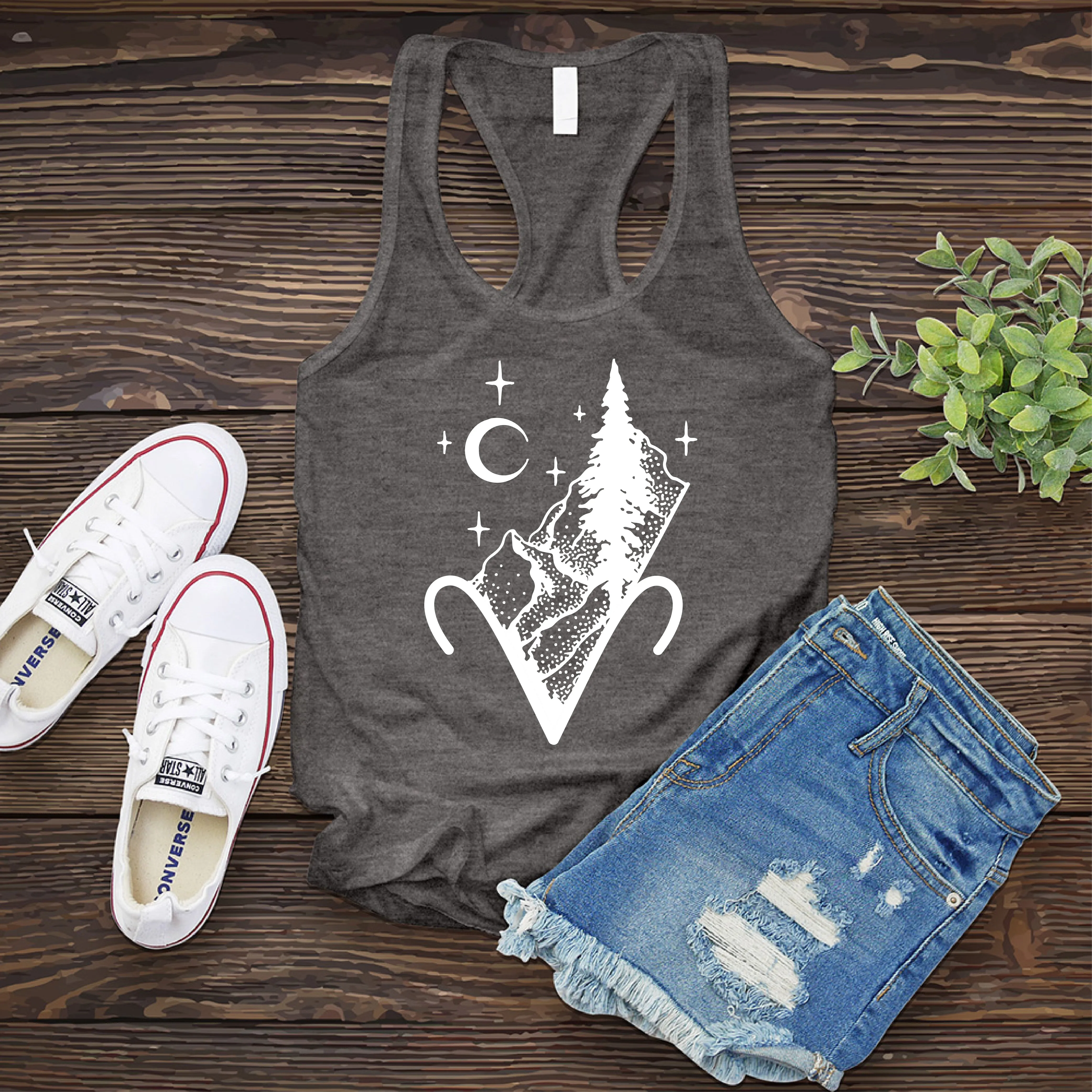 Aries Mountain and Stars Women's Tank Top
