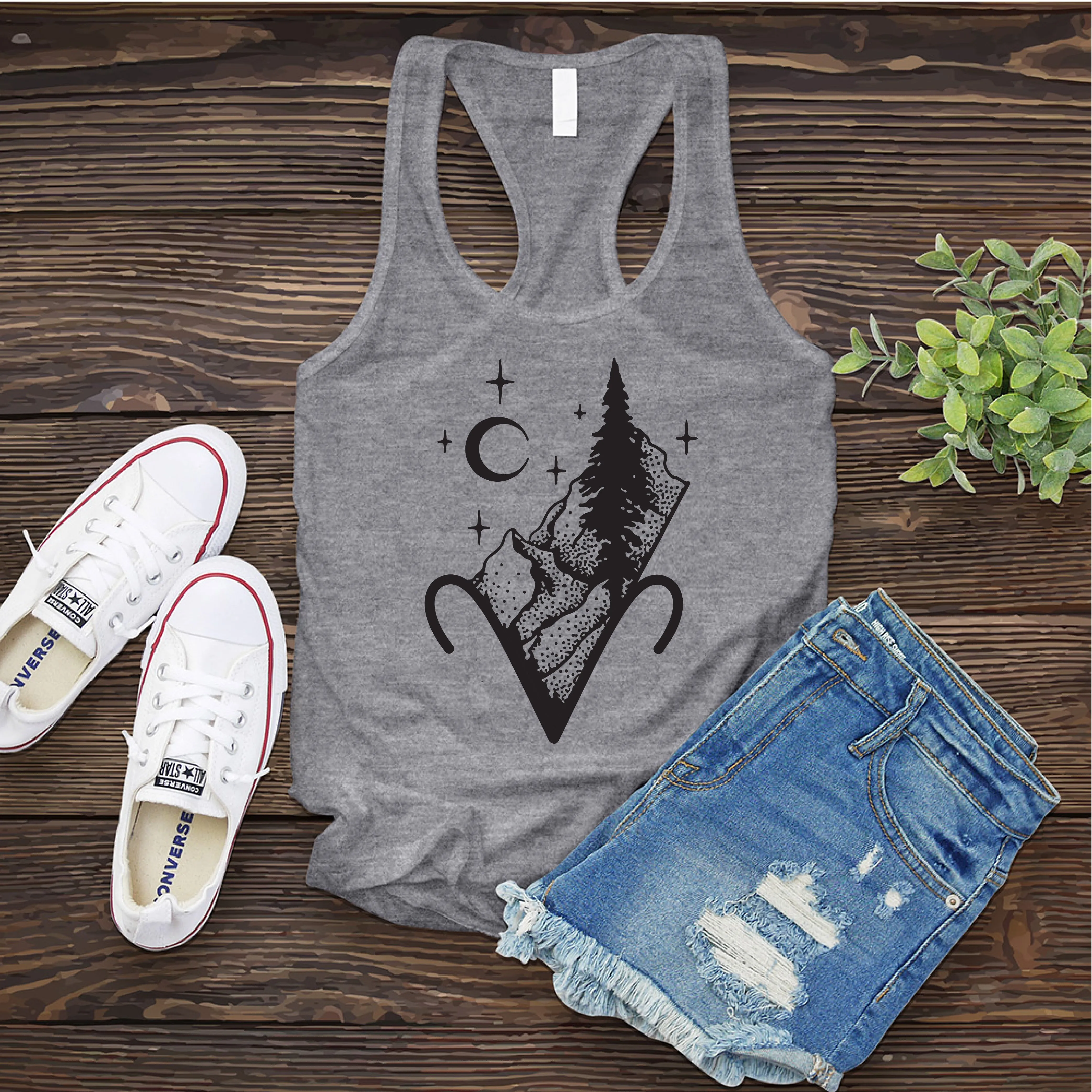Aries Mountain and Stars Women's Tank Top