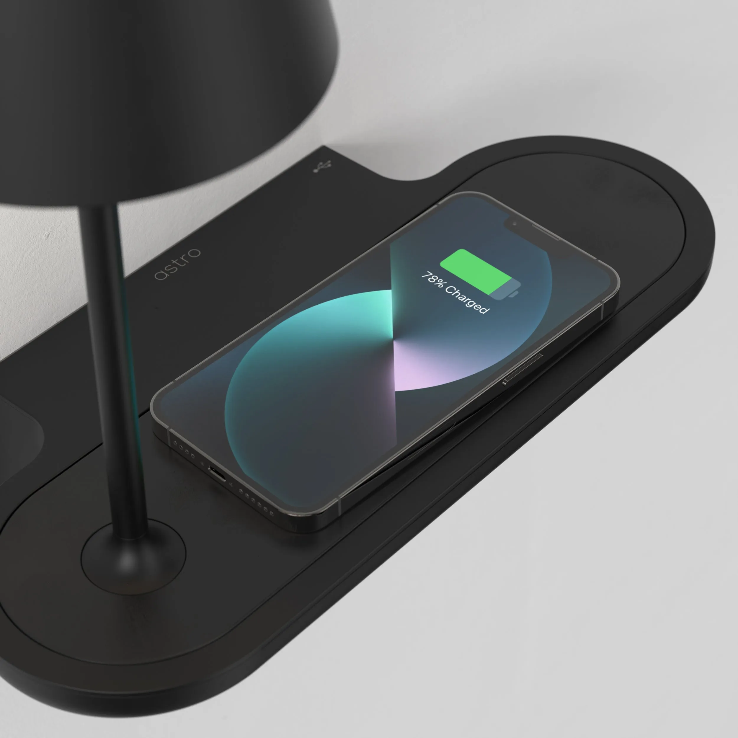 Astro Ito Wall Mounted Bedside Lamp with USB Matt Black