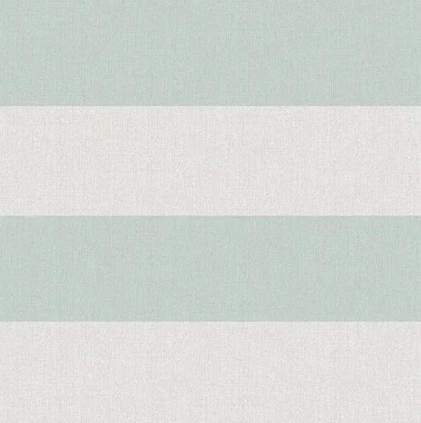 Awning Aqua Stripe Wallpaper from the Seaside Living Collection
