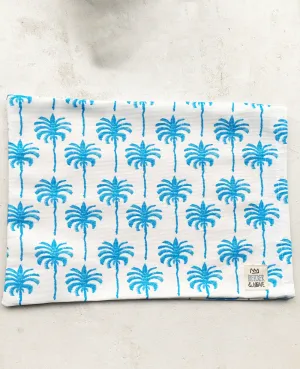 BEACH PILLOW "PALM TREE" BLUE/WHITE