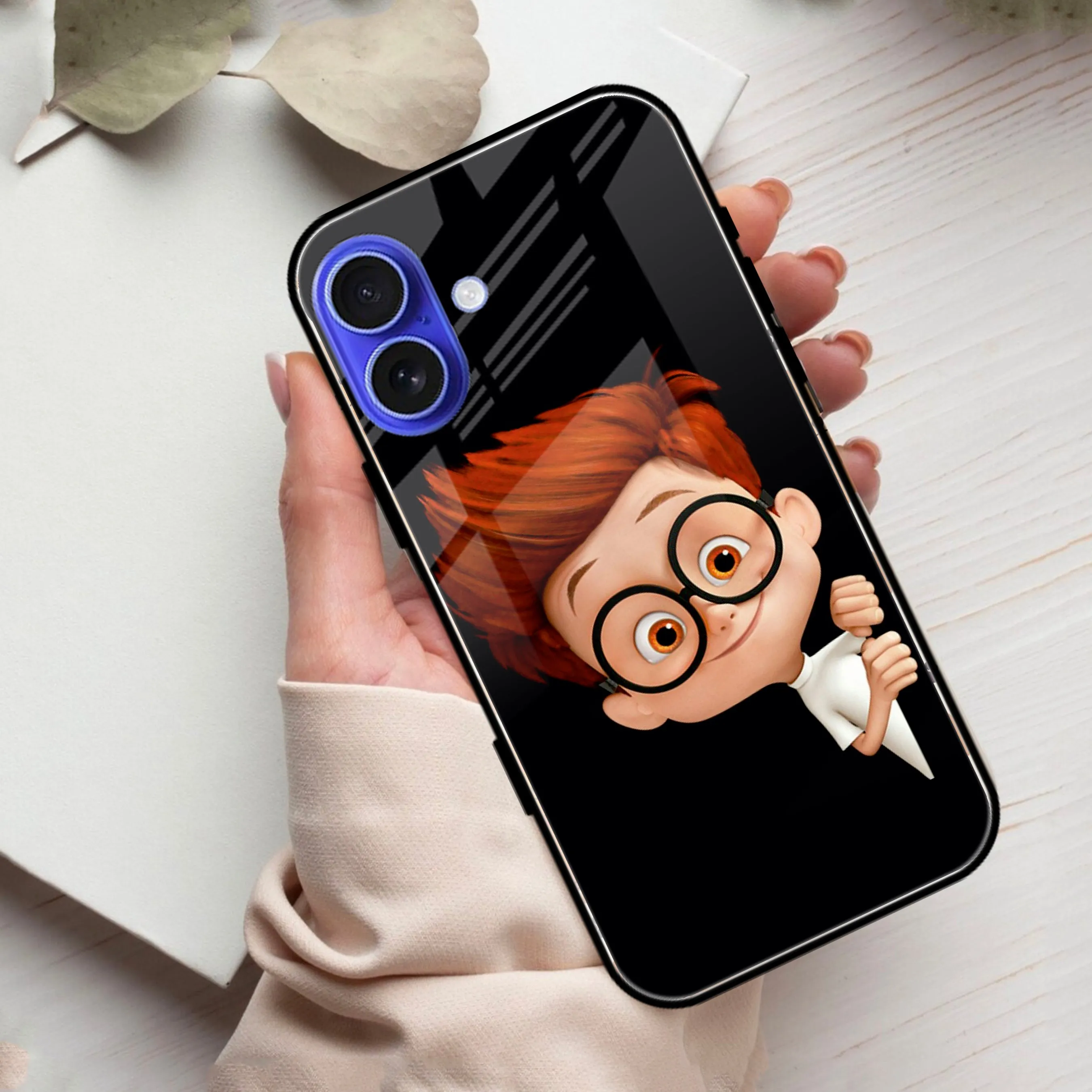 Cartoon Boy Glossy Metal Case Cover For iPhone