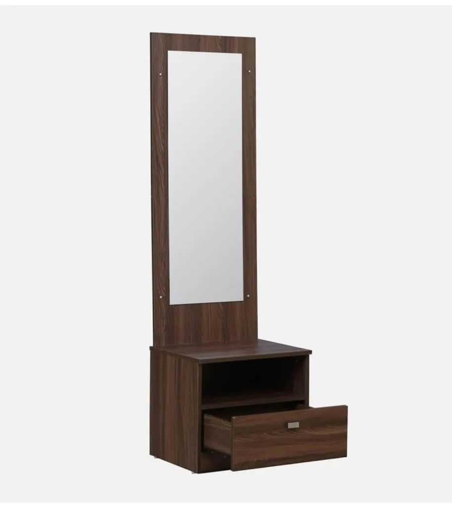CASPIAN Furniture Engineered Wooden Dressing Table with Long Mirror | Vanity for Bedroom | Classical Streak Brown Finish