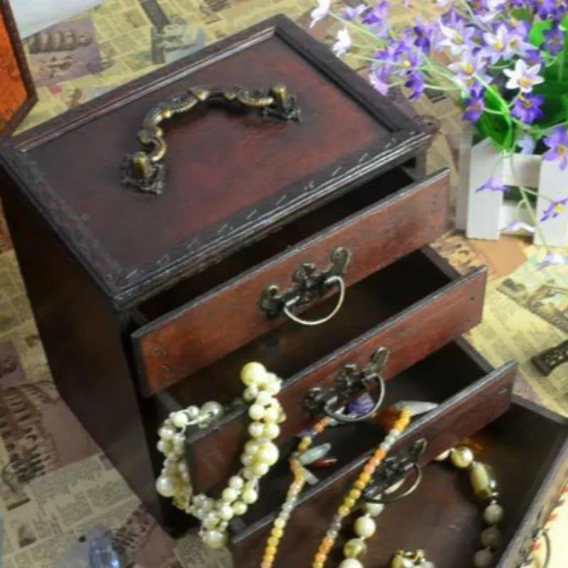 Chinese Style Retro Solid Wood Jewelry Storage Box