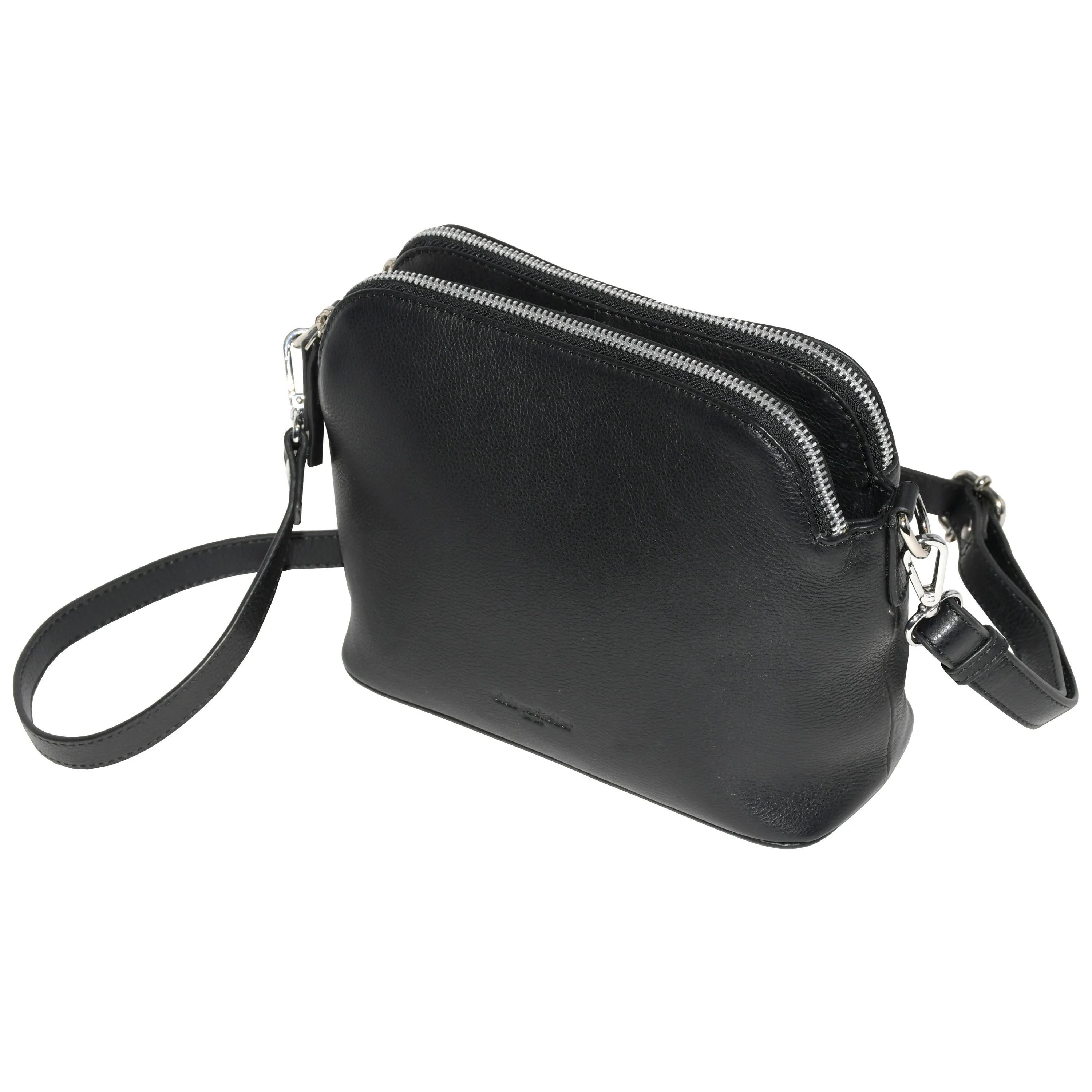 Club Rochelier Leather Double Zipper Crossbody Bag