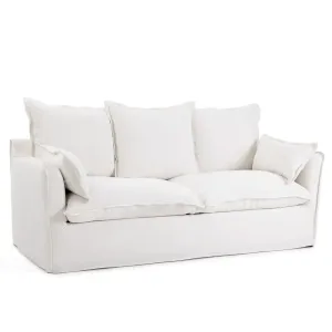 Coastal | Linen Style Slipcovered Feather 2 Seater Sofa