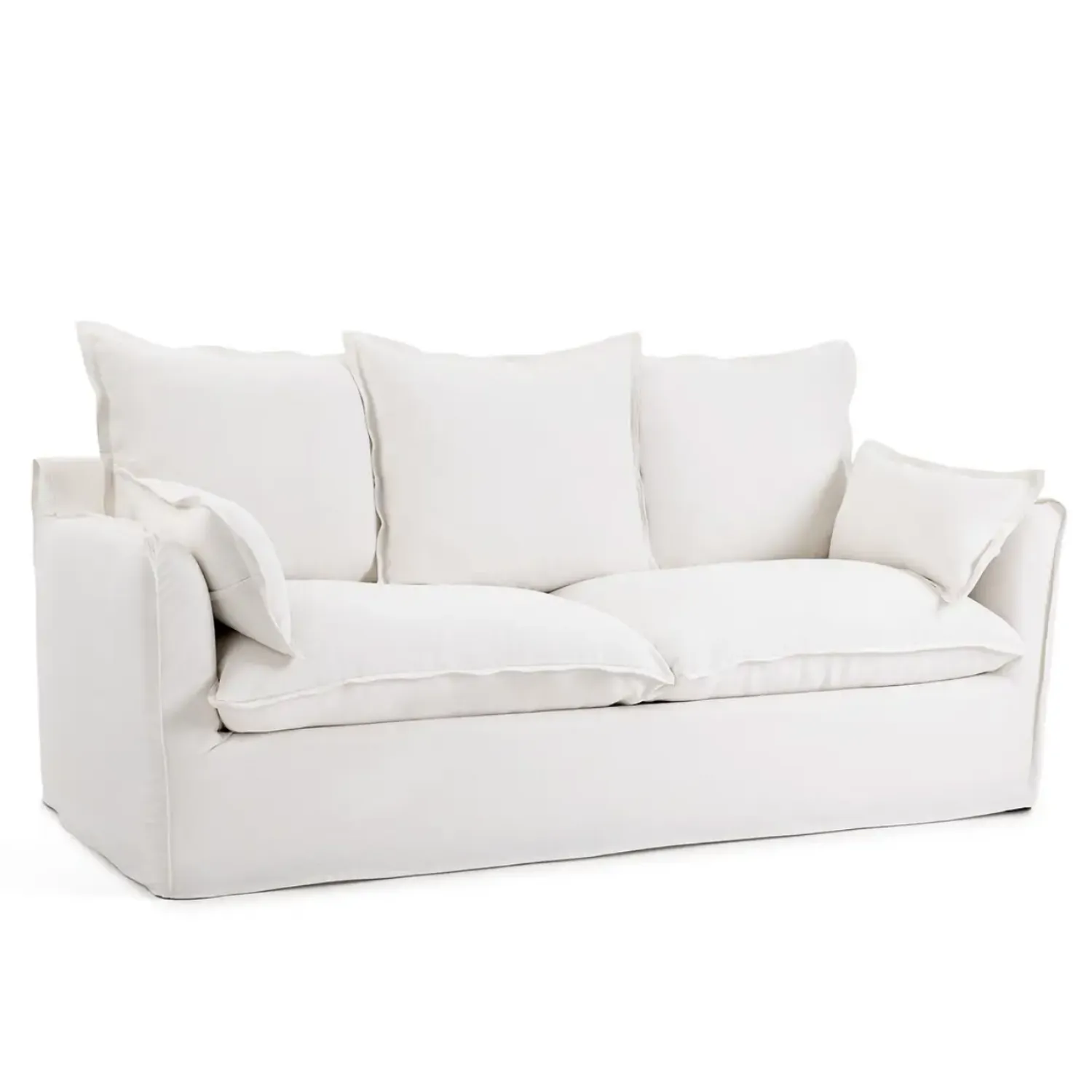 Coastal | Linen Style Slipcovered Feather 2 Seater Sofa