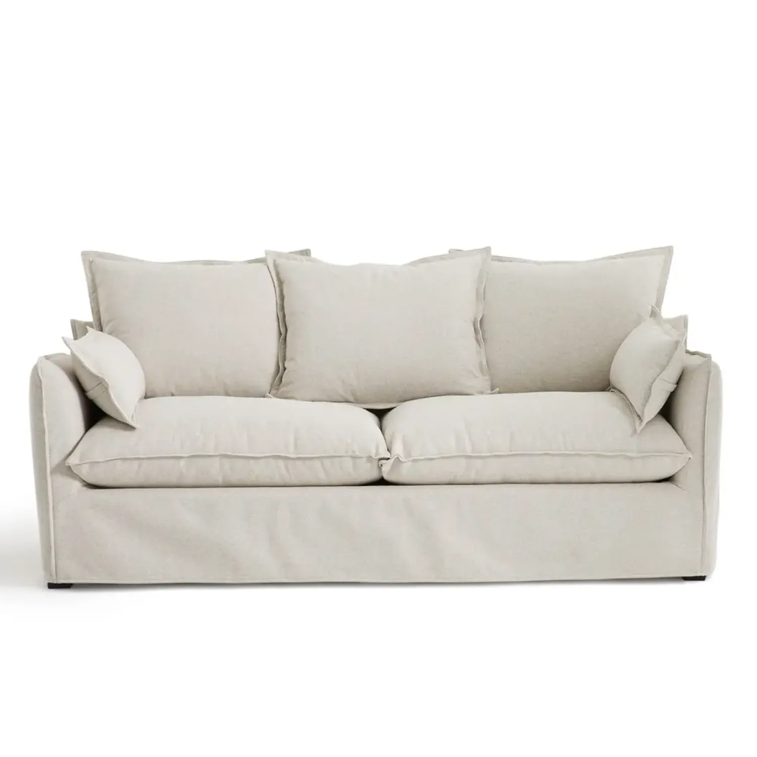 Coastal | Linen Style Slipcovered Feather 3 Seater Sofa