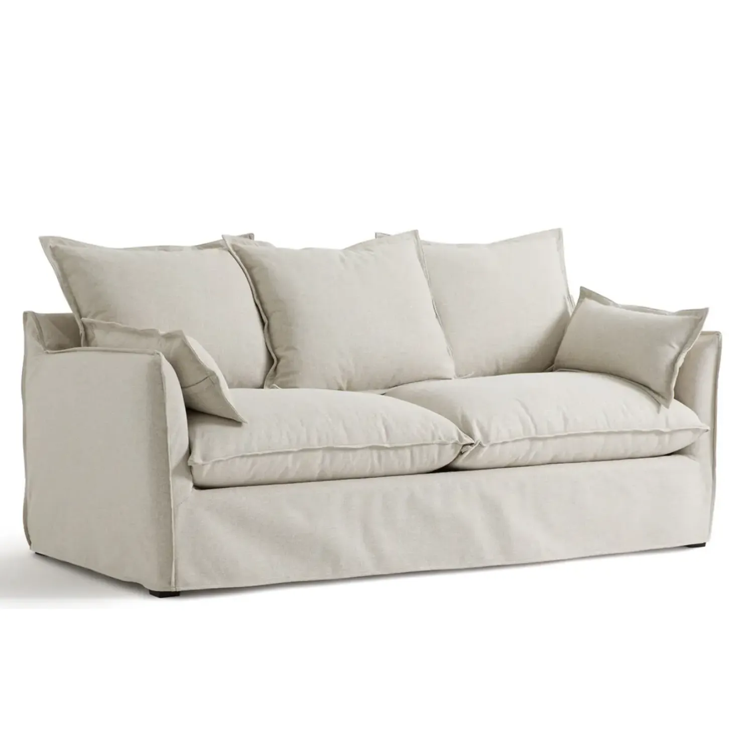 Coastal | Linen Style Slipcovered Feather 3 Seater Sofa