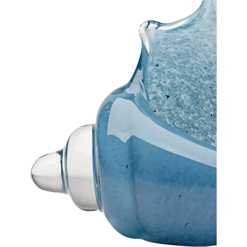 Coastal Style Blue Glass Triton Shell