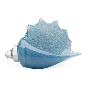Coastal Style Blue Glass Triton Shell