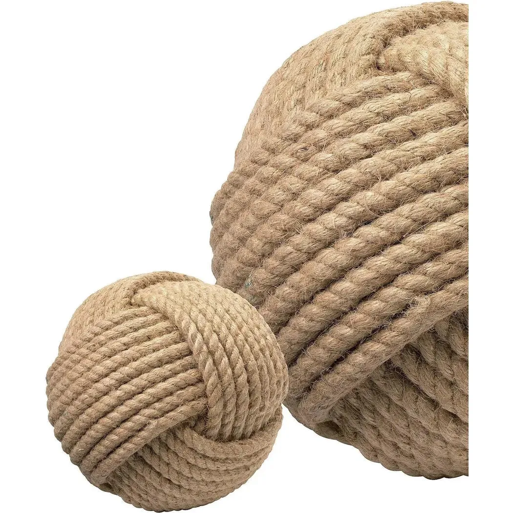 Coastal Style Brown Jute Balls (Set of 3)