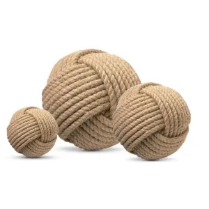 Coastal Style Brown Jute Balls (Set of 3)