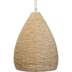 Coastal Style Cream Mango Wood Iron Gulf Steam Pendant