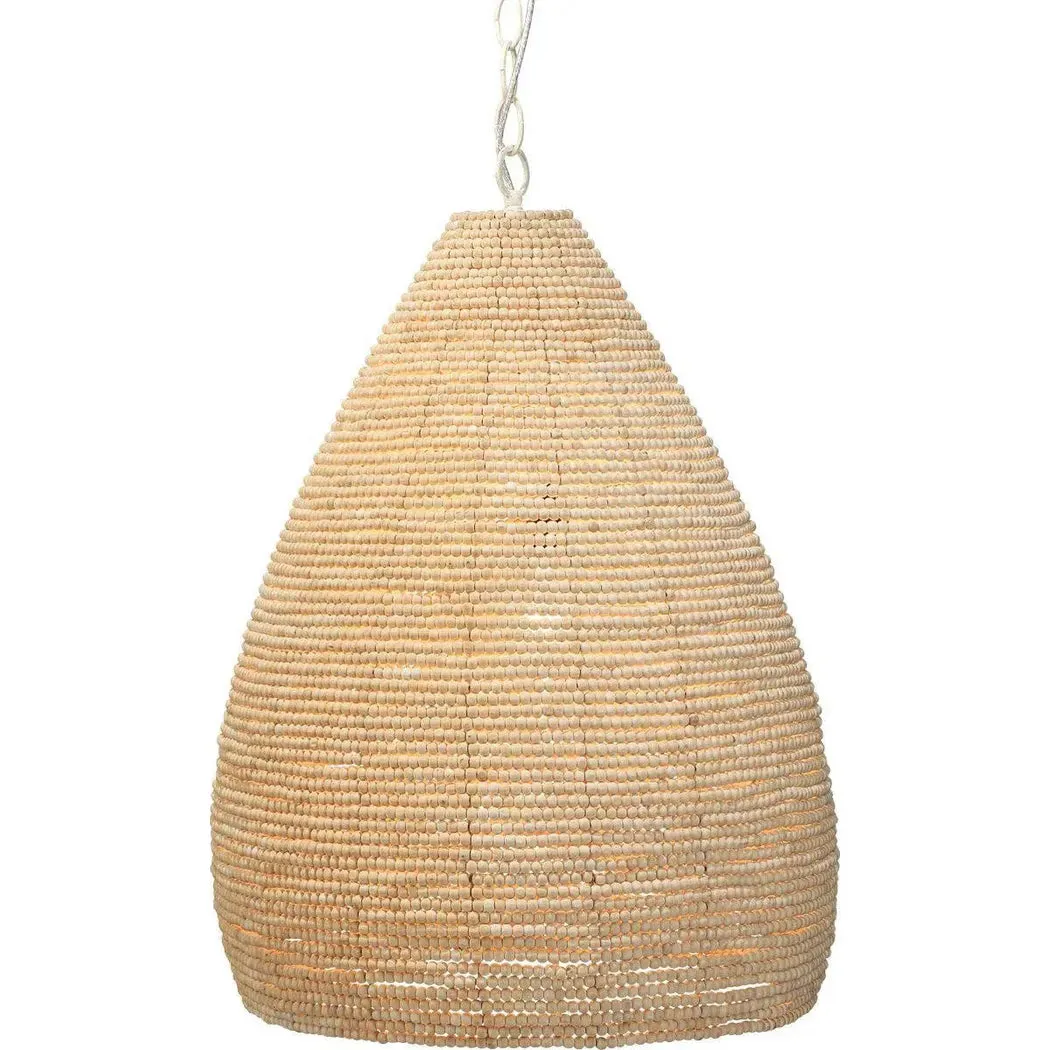 Coastal Style Cream Mango Wood Iron Gulf Steam Pendant