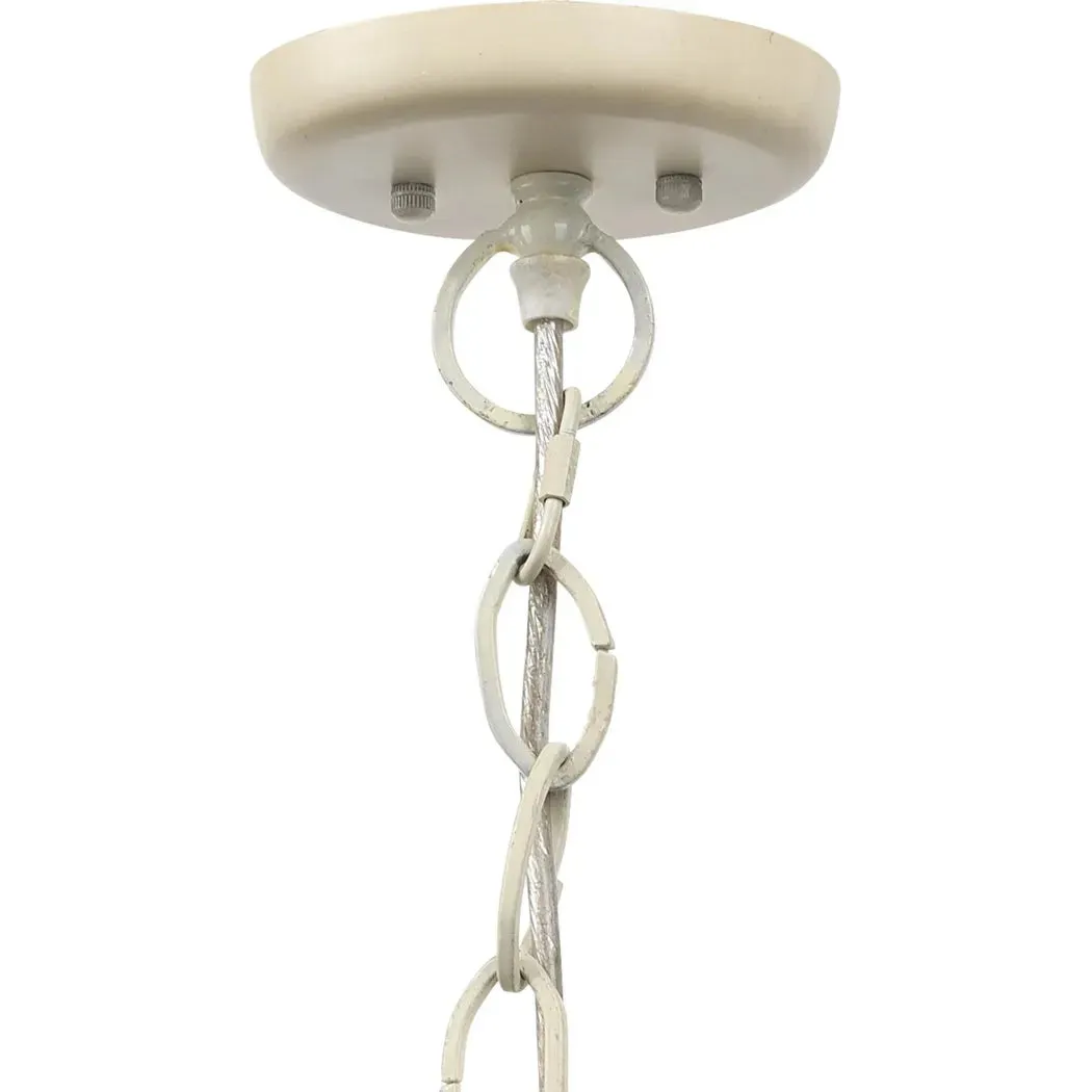 Coastal Style Cream Mango Wood Iron Gulf Steam Pendant