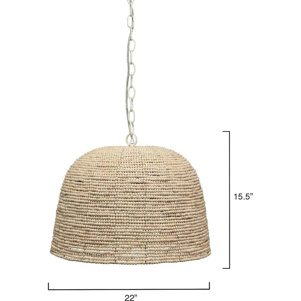 Coastal Style Cream Mango Wood Iron High Tide Pendant