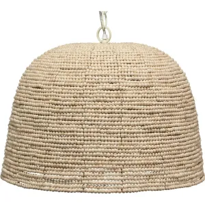 Coastal Style Cream Mango Wood Iron High Tide Pendant